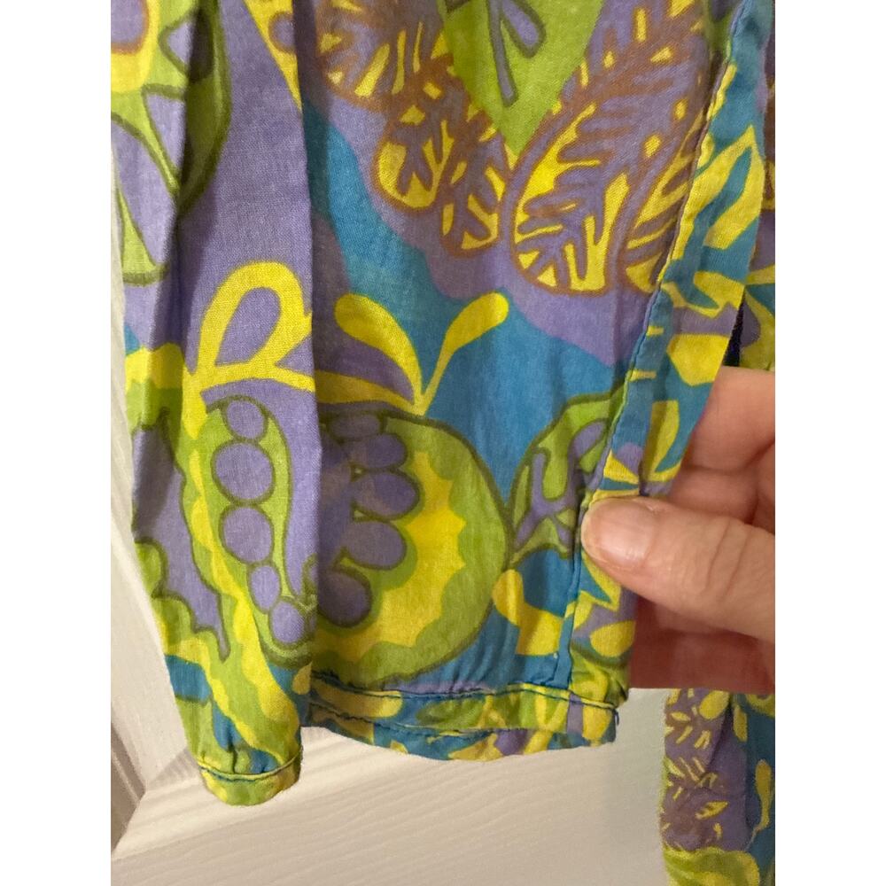 Boden Vivid Hawaiian Mod Floral Split Neck 3/4 Sleeve Tunic Blouse Top,SZ US 4 - Picture 4 of 7